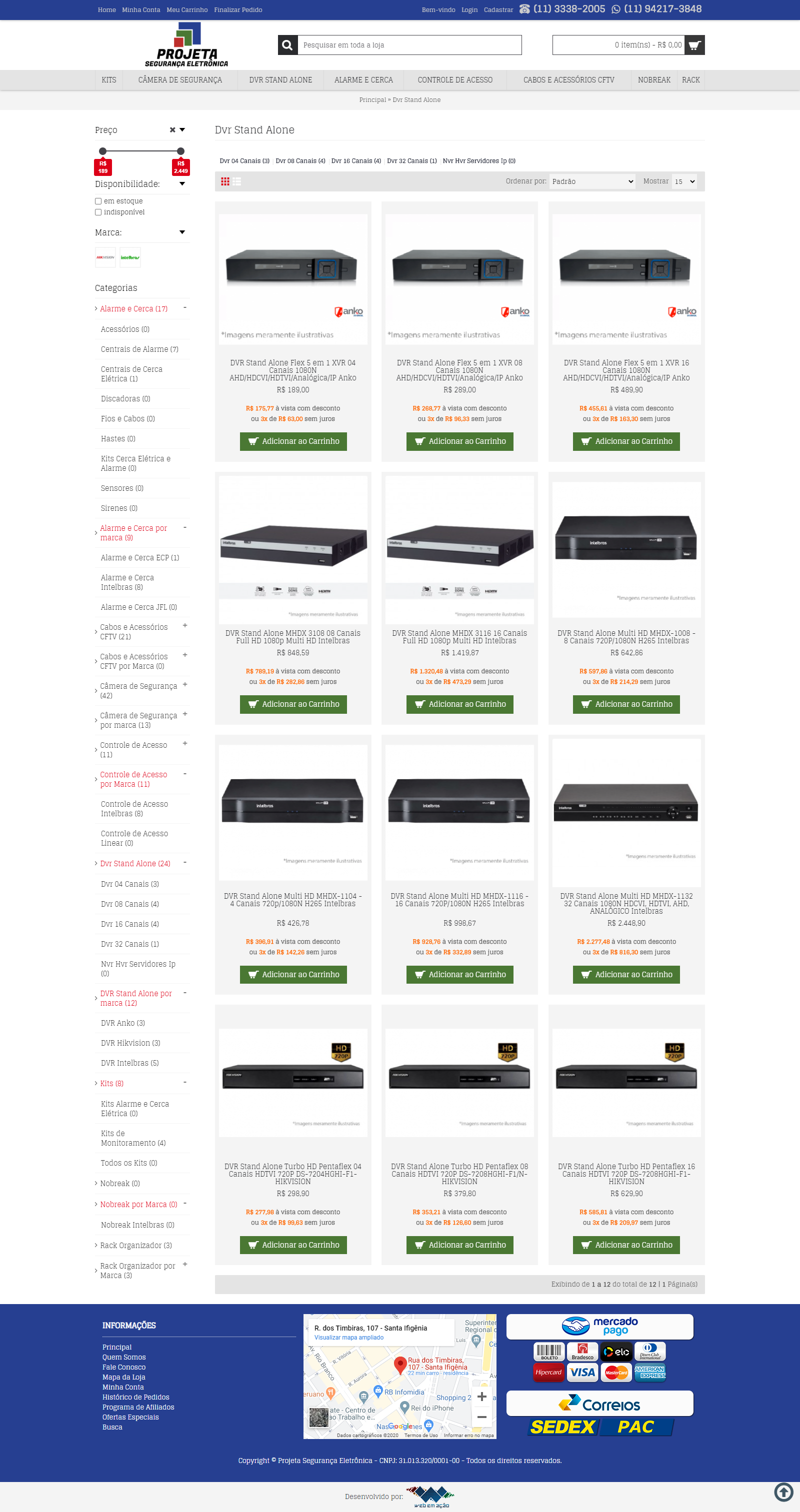 E-commerce de produtos de Segurança Eletrônica CFTV da Projeta Seg E-commerce de produtos de Segurança Eletrônica CFTV da Projeta Seg